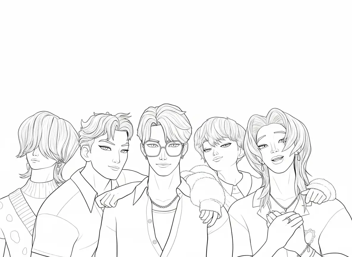 páginas para colorear de árboles KPop Demon Hunters gratis