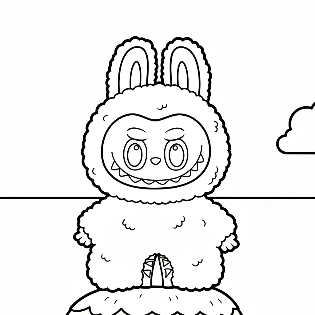 Labubu páginas para colorear para adultos fáciles