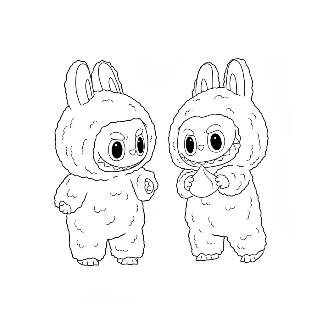 páginas para colorear detalladas de Labubu para adultos