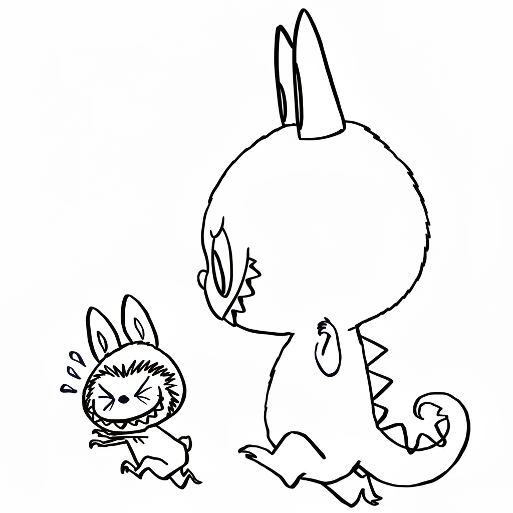 páginas para colorear Labubu imprimibles 1