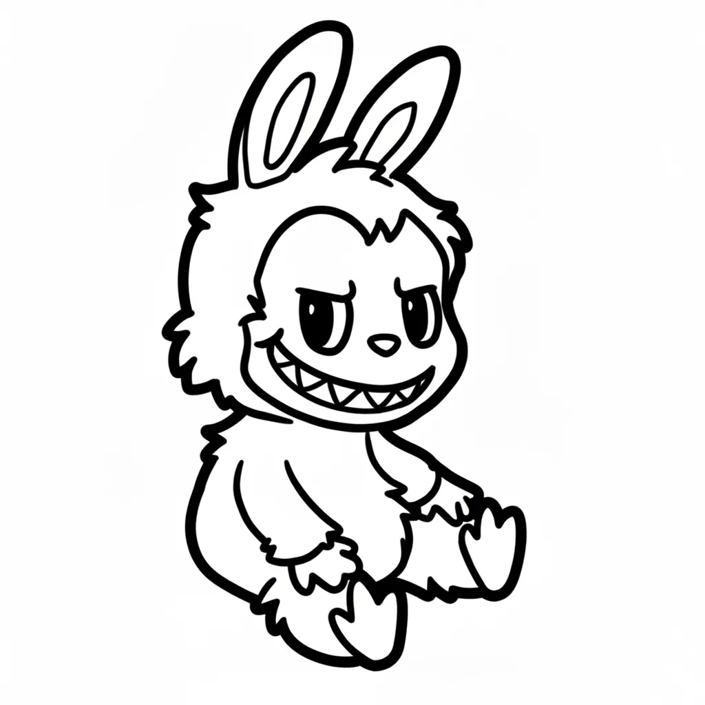 páginas para colorear imprimibles Labubu para adultos