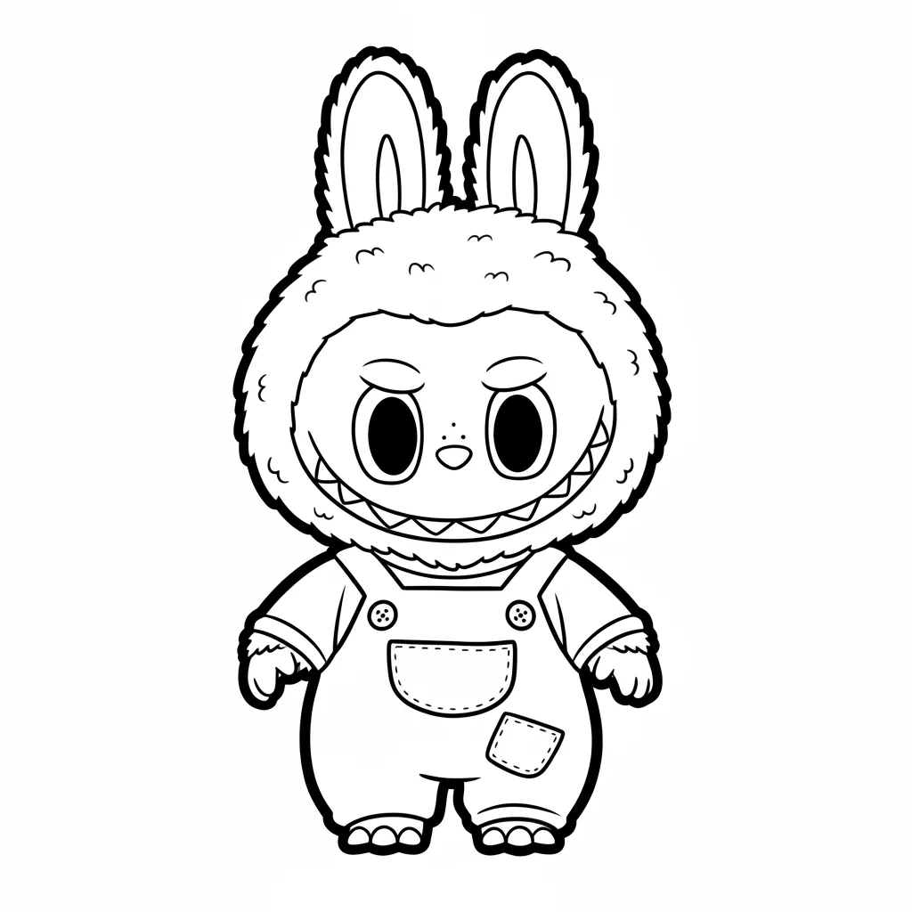 páginas para colorear gratis Labubu para niños