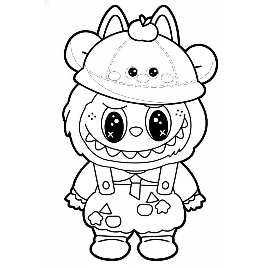 páginas para colorear de preescolar Labubu