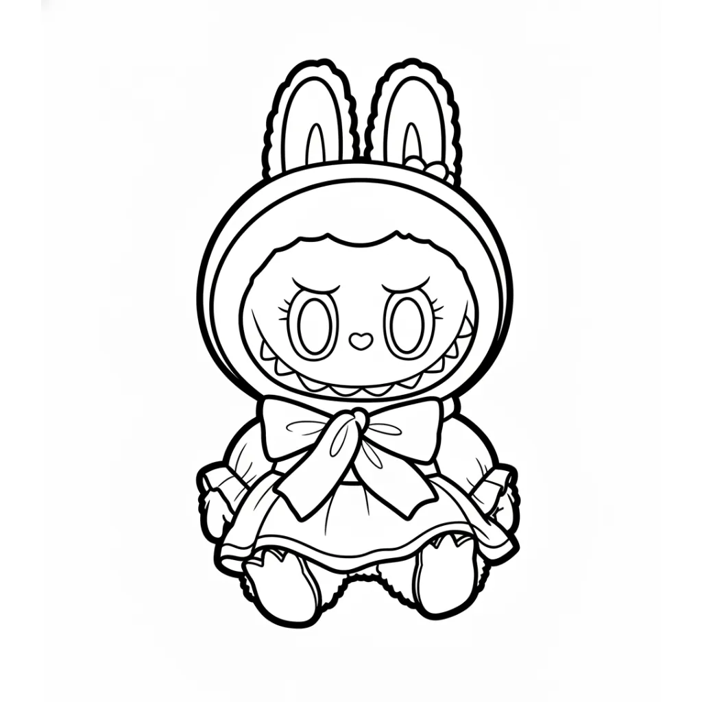 páginas para colorear imprimibles gratis Labubu