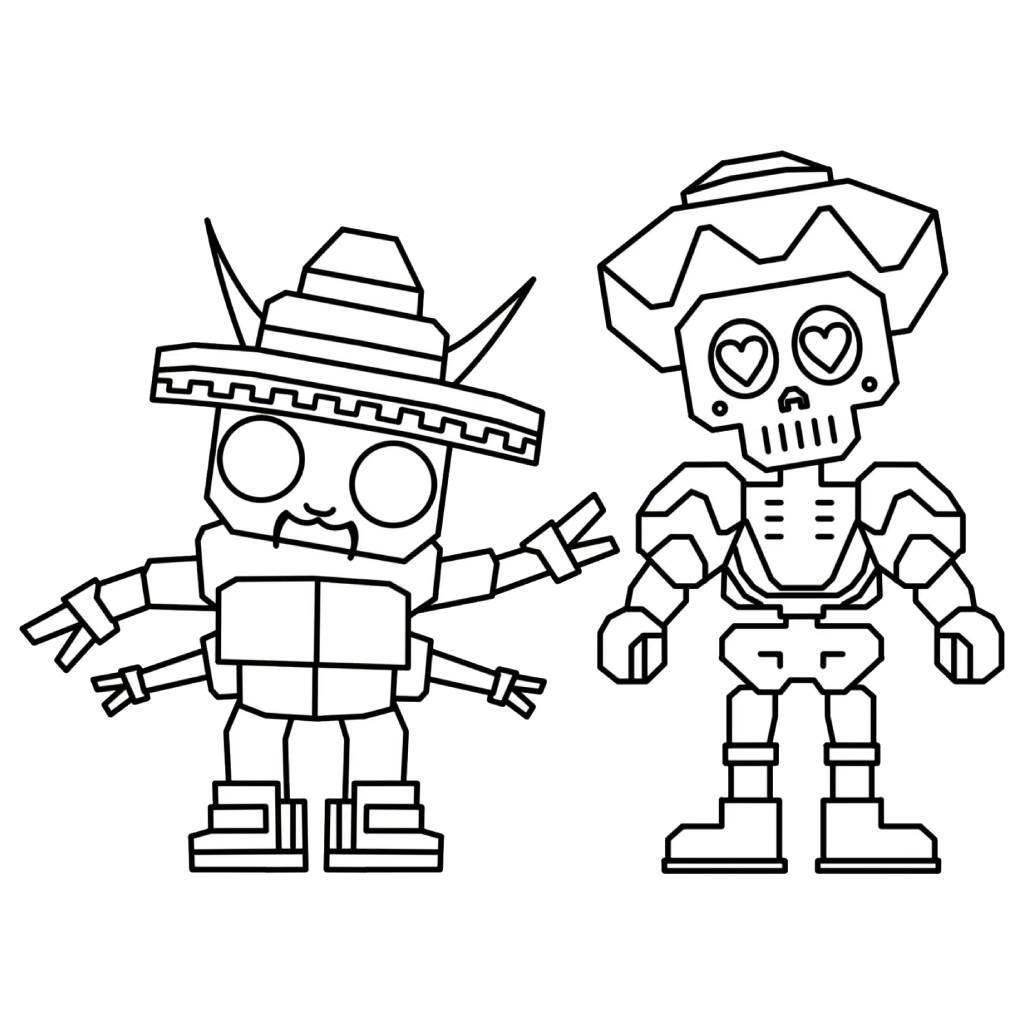 Los Amigos 3 páginas para colorear detalladas de Los Amigos