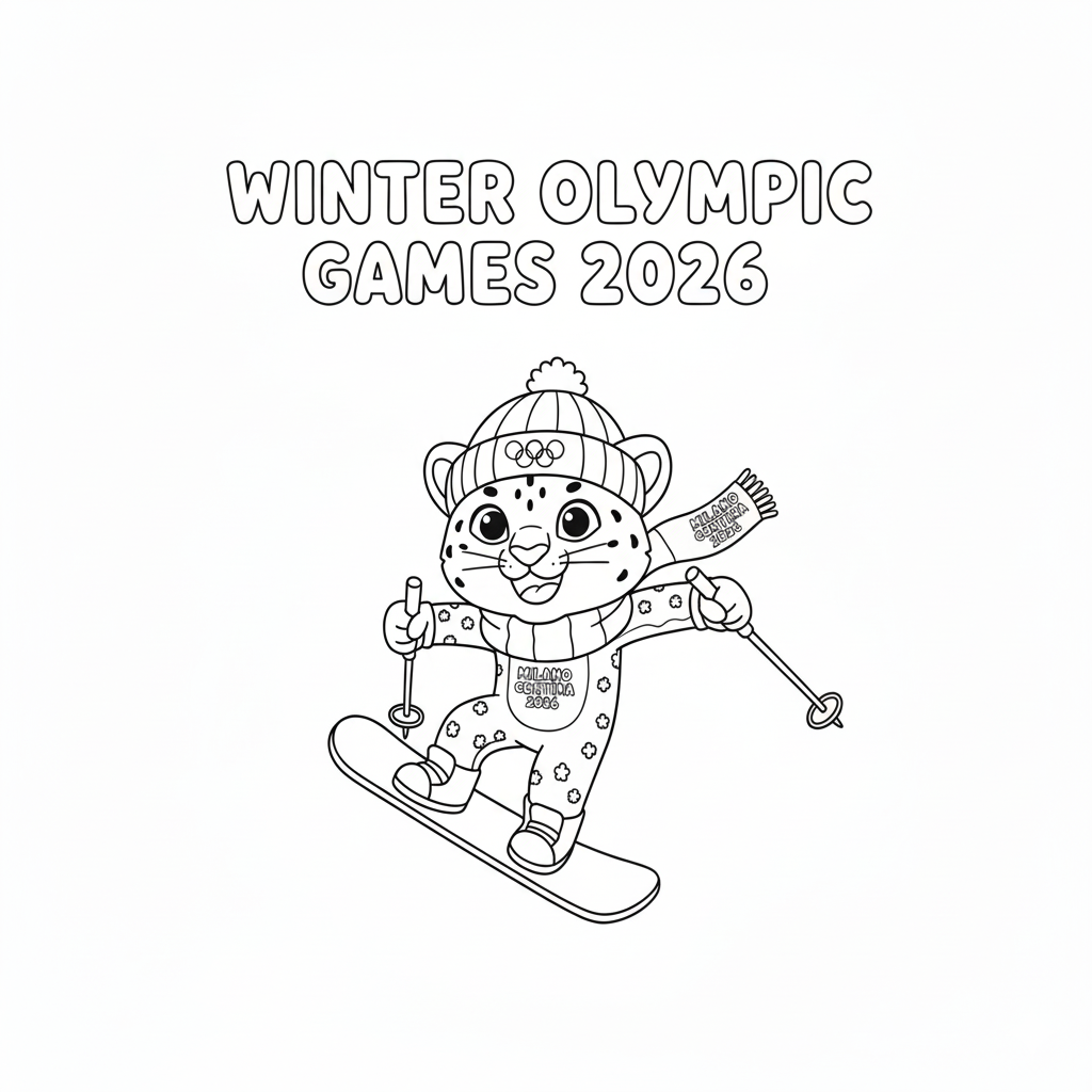 lindas páginas para colorear Olympic Winter Games 2026