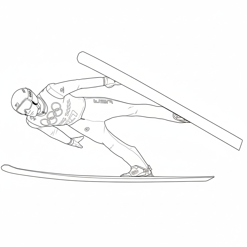 páginas para colorear imprimibles Olympic Winter Games 2026 3