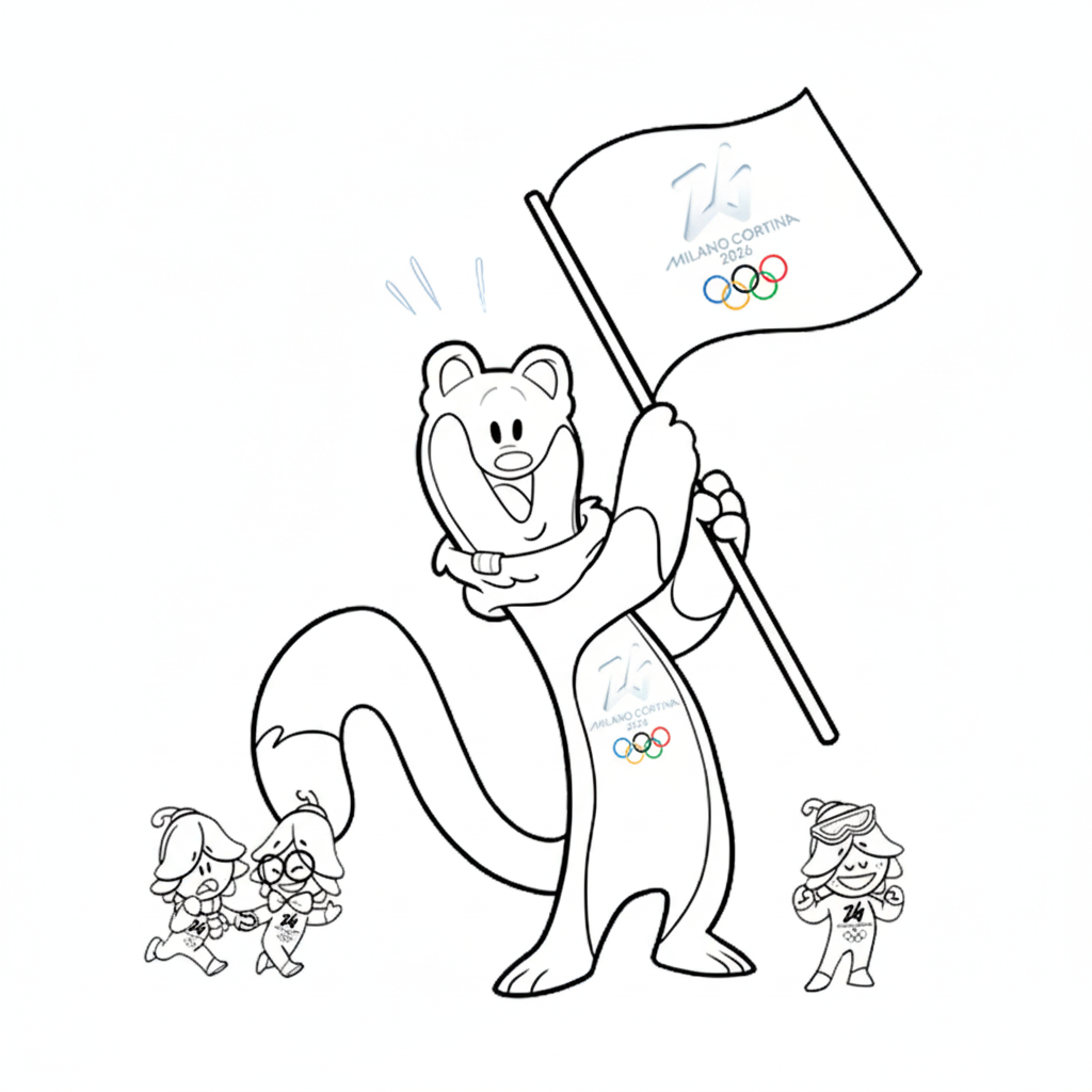 páginas para colorear imprimibles Olympic Winter Games 2026