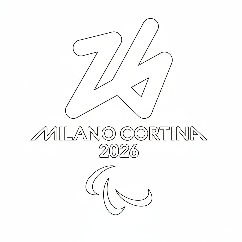 páginas para colorear imprimibles Olympic Winter Games 2026 2