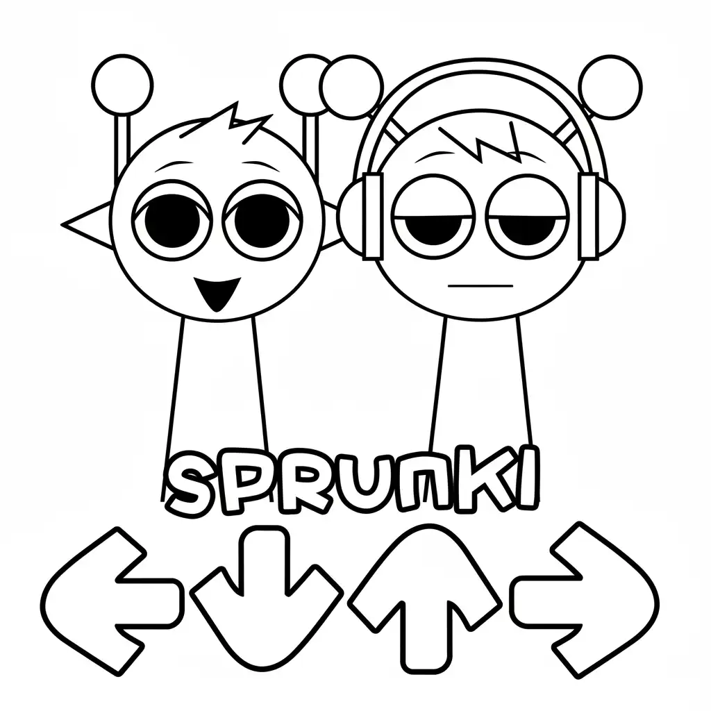 felices páginas para colorear Sprunki