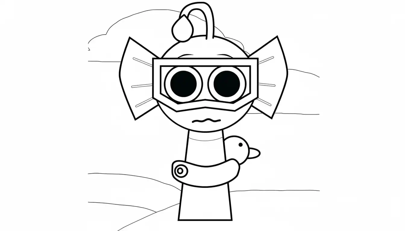 páginas para colorear kawaii lindas Sprunki