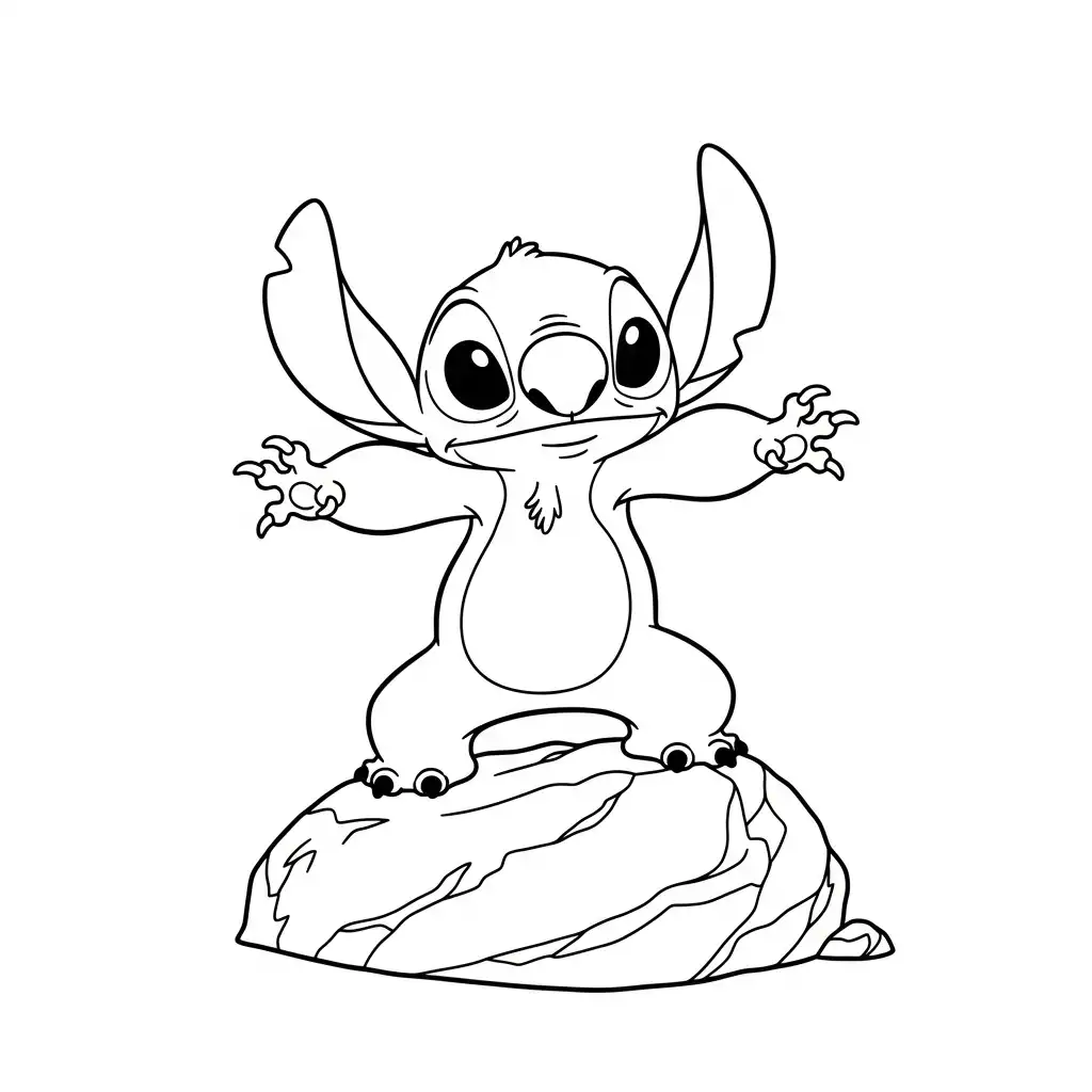 Stitch páginas para colorear fáciles