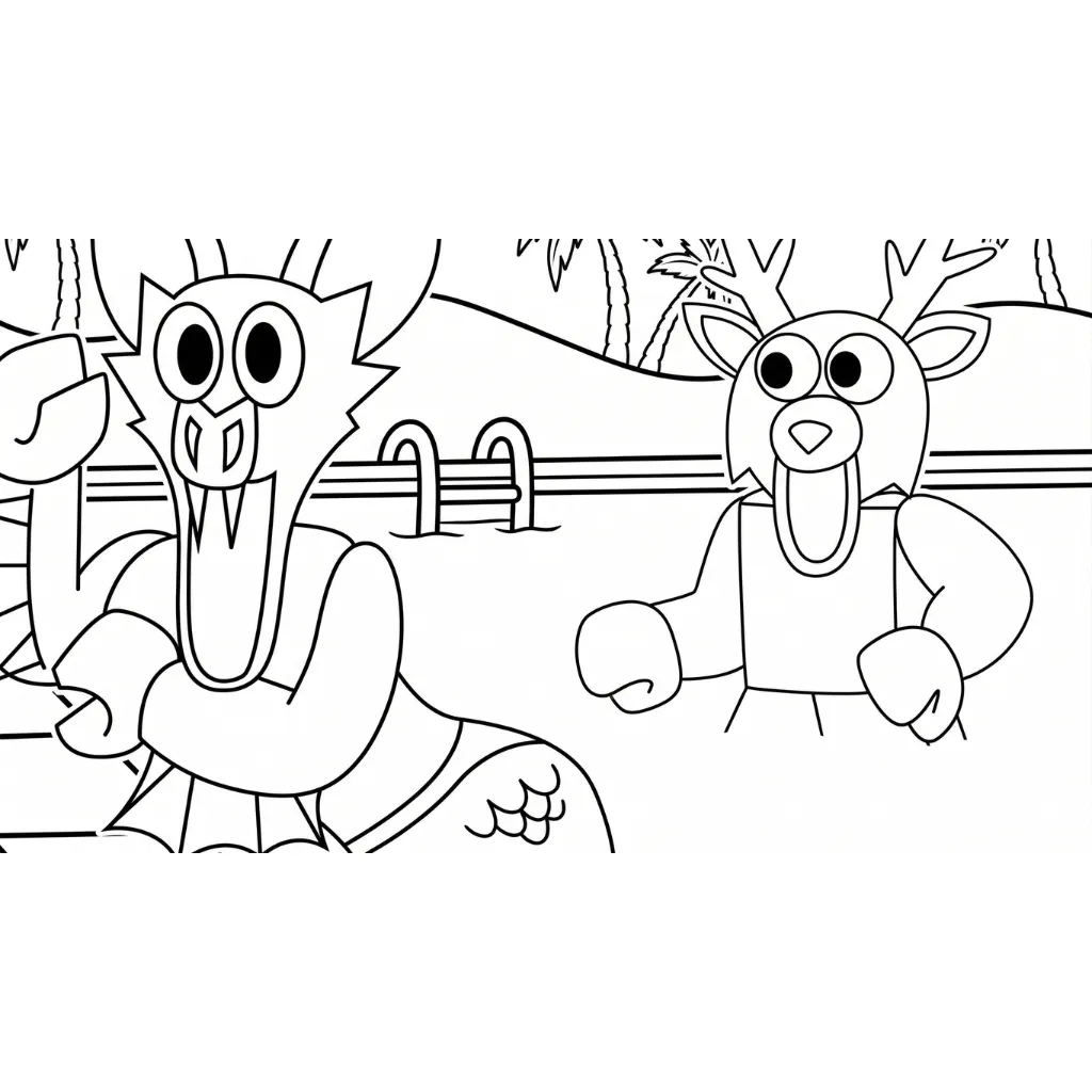 páginas para colorear 99 Noches en el Bosque imprimibles 1