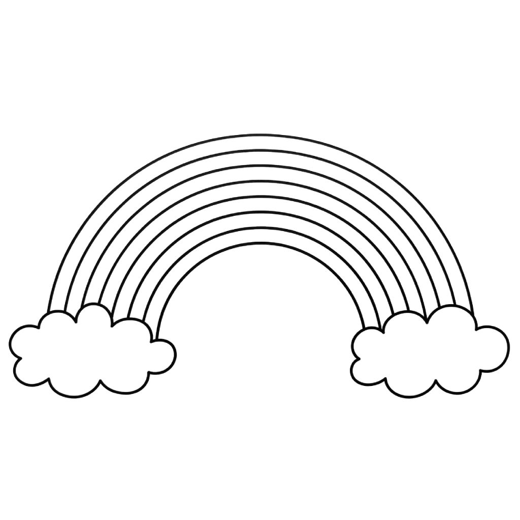 Arcoíris páginas para colorear de adornos