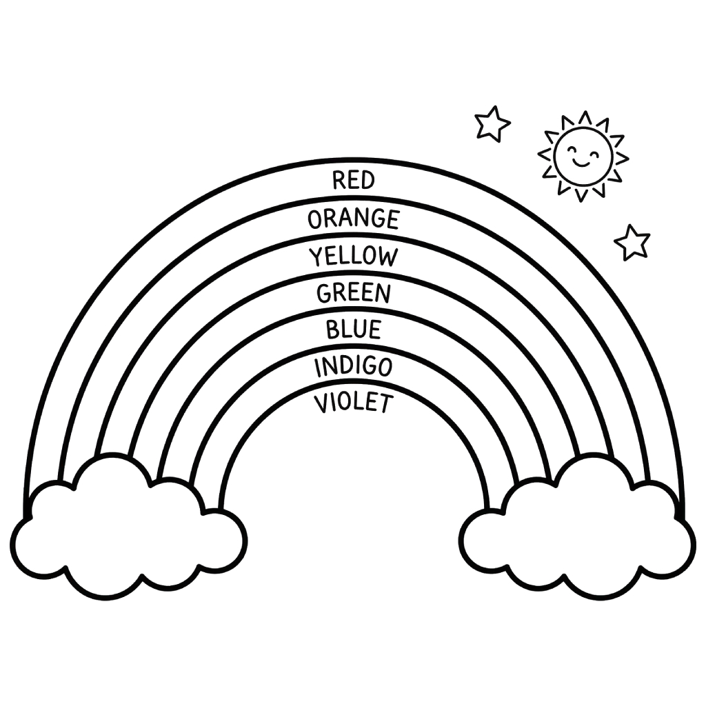páginas para colorear detalladas de Arcoíris