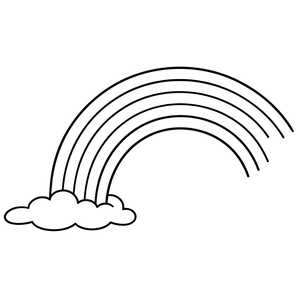 páginas para colorear kawaii lindas Arcoíris