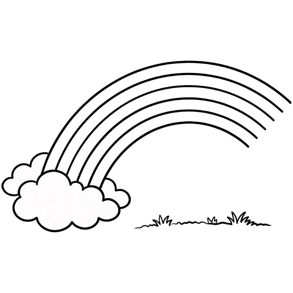Arcoíris páginas para colorear para imprimir gratis 1