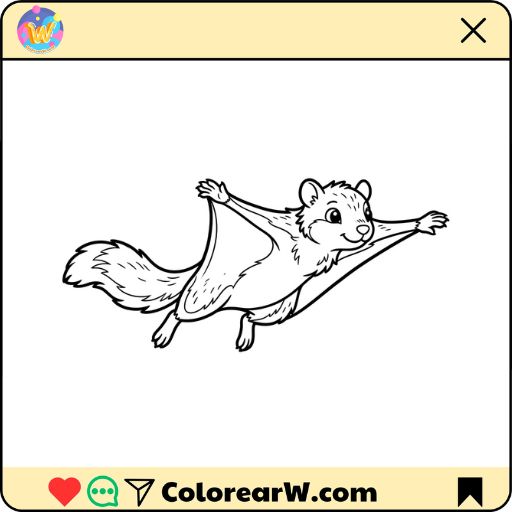 Ardilla Voladora para colorear thumbnail