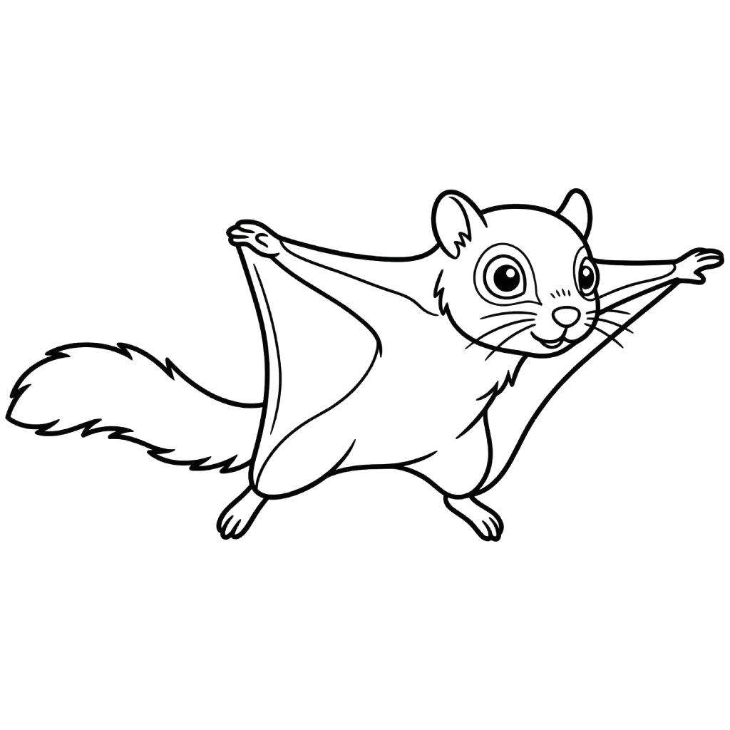 páginas para colorear de árboles Ardilla voladora gratis