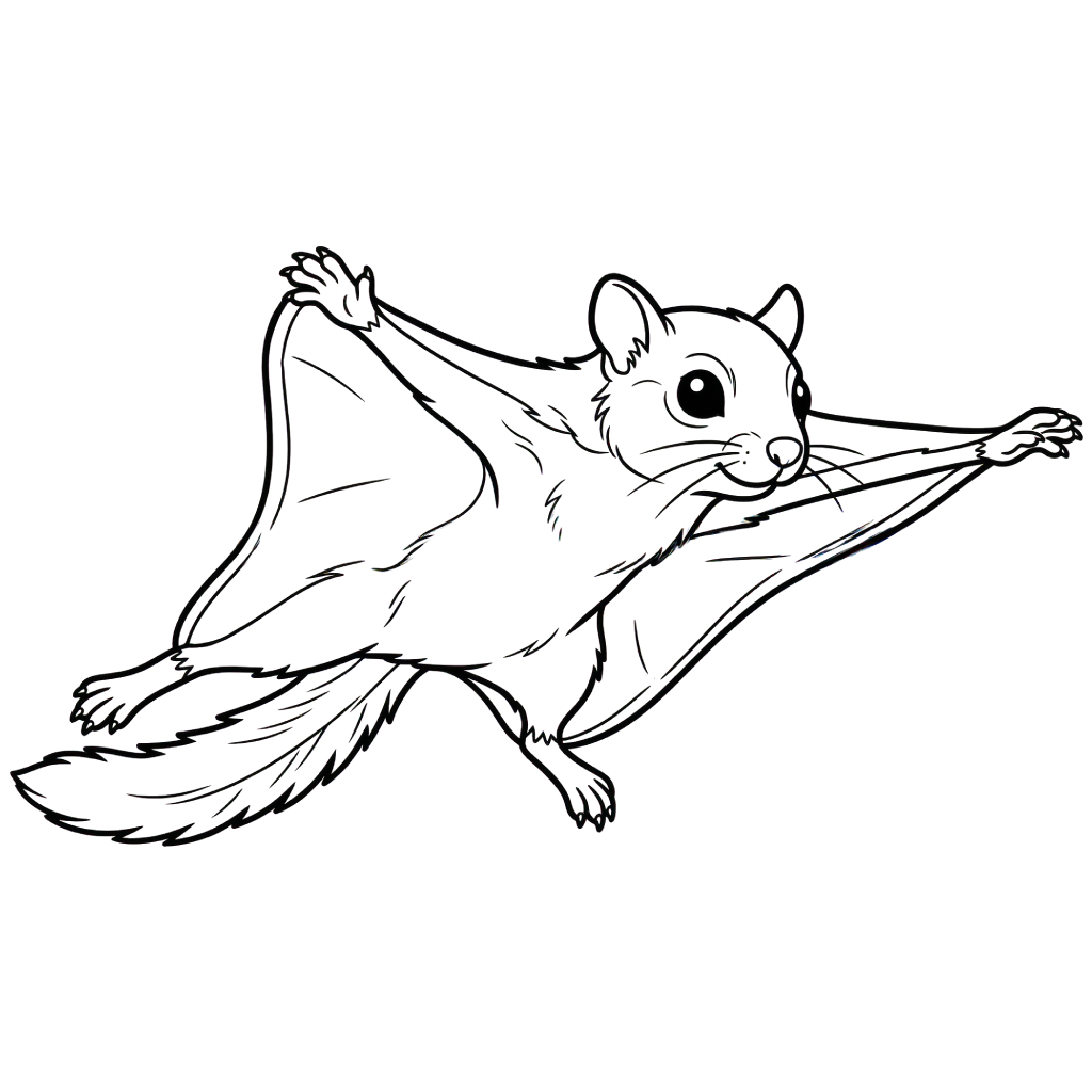 páginas para colorear Ardilla voladora imprimibles gratis 2