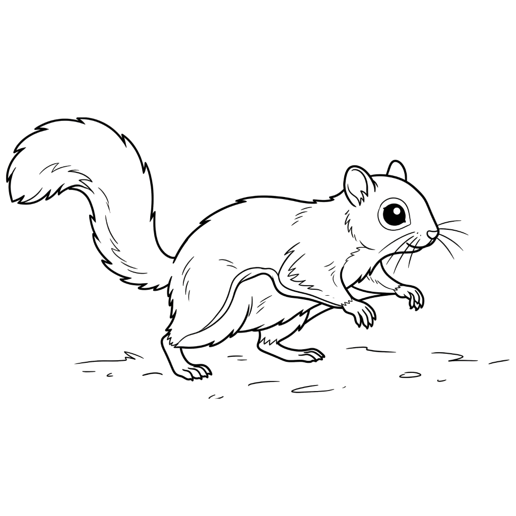 páginas para colorear gratis Ardilla voladora