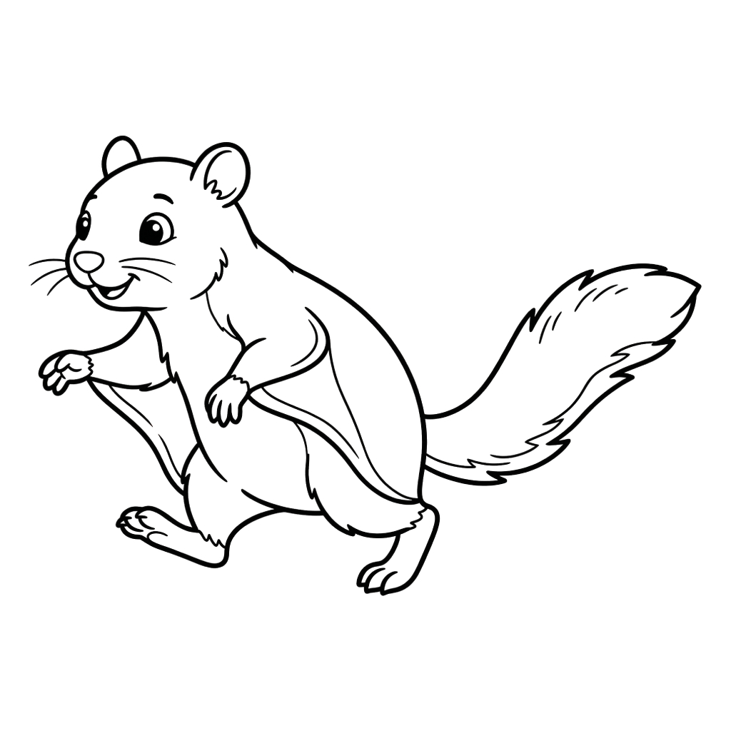 páginas para colorear Ardilla voladora imprimibles gratis 1