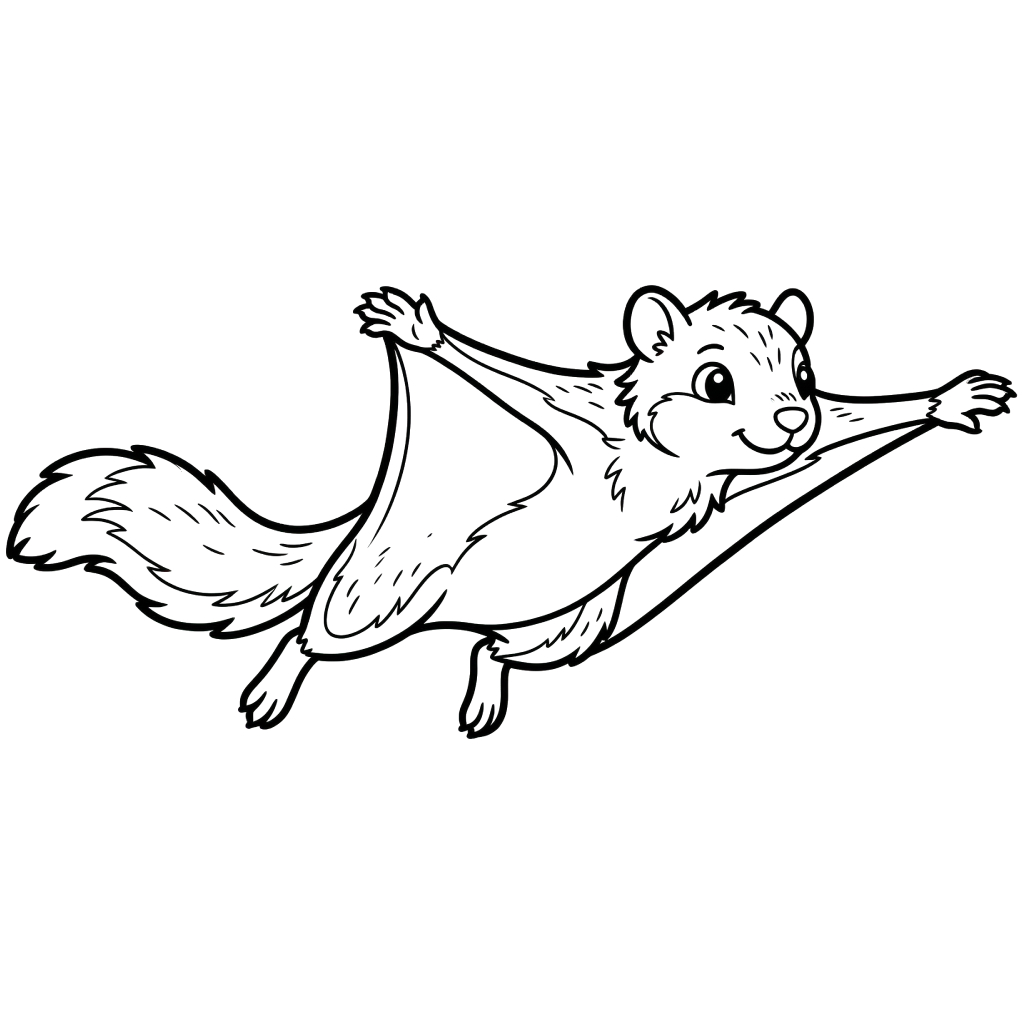 páginas para colorear Ardilla voladora imprimibles gratis