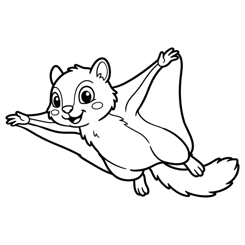 Ardilla voladora adornos para colorear