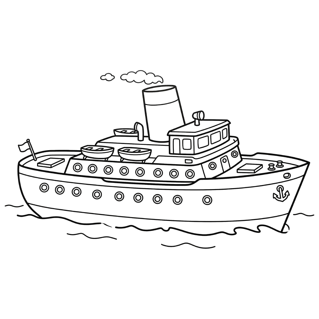 páginas para colorear de preescolar Barco 1