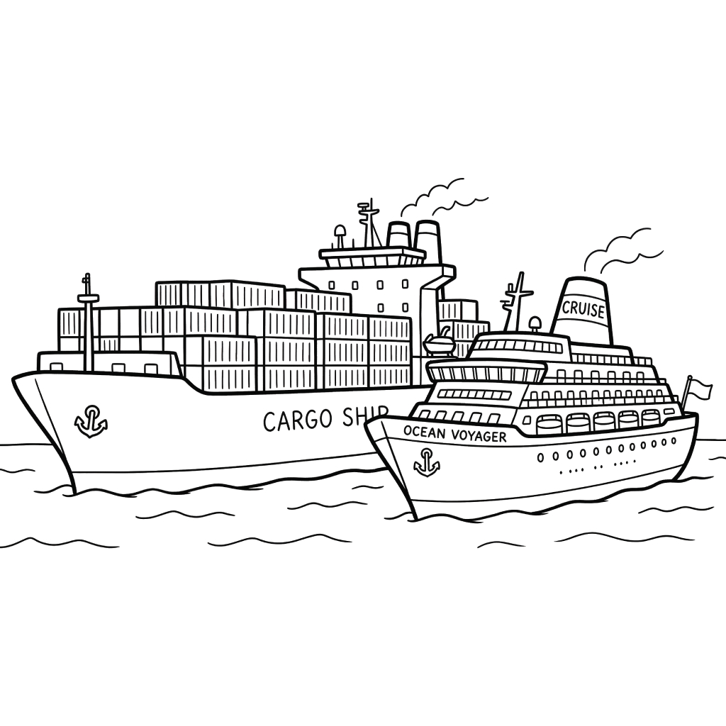 páginas para colorear para imprimir gratis Barco