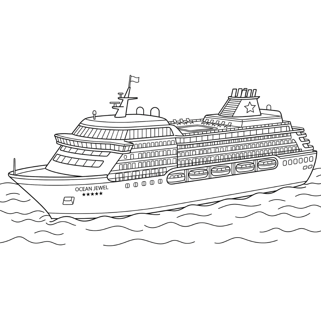 páginas para colorear imprimibles Barco para adultos