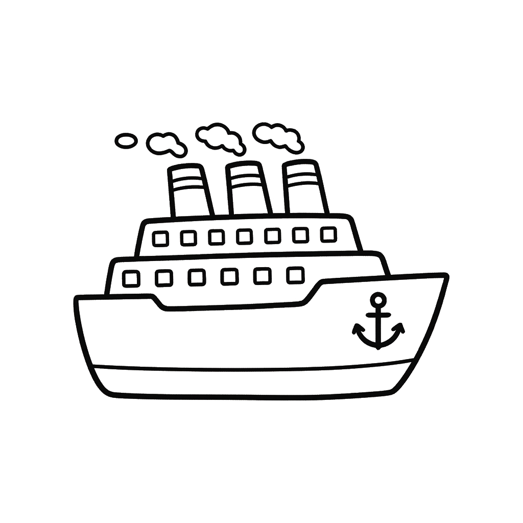 páginas para colorear gratis Barco