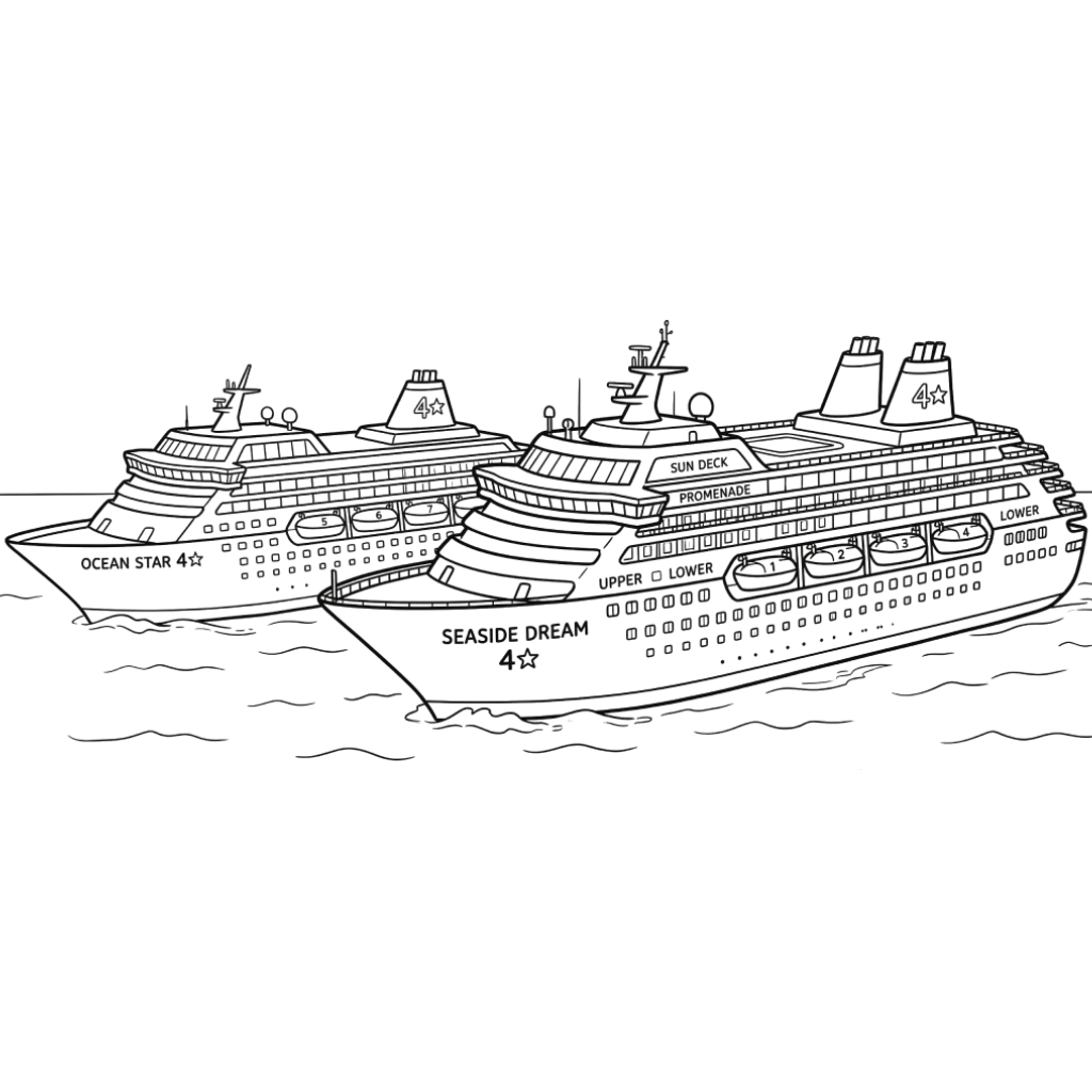 lindas páginas para colorear Barco