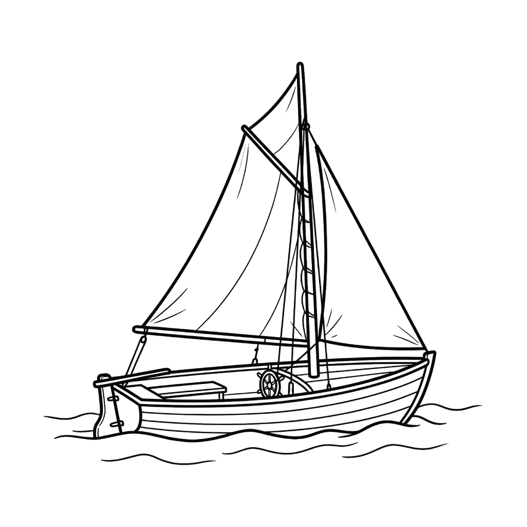 páginas para colorear para adultos Barco de Vela
