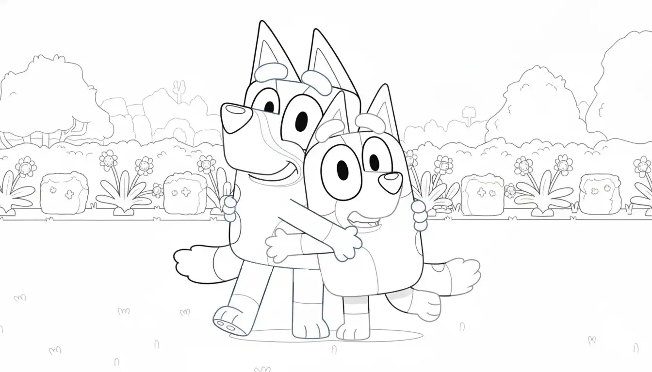 Bluey páginas para colorear imprimibles