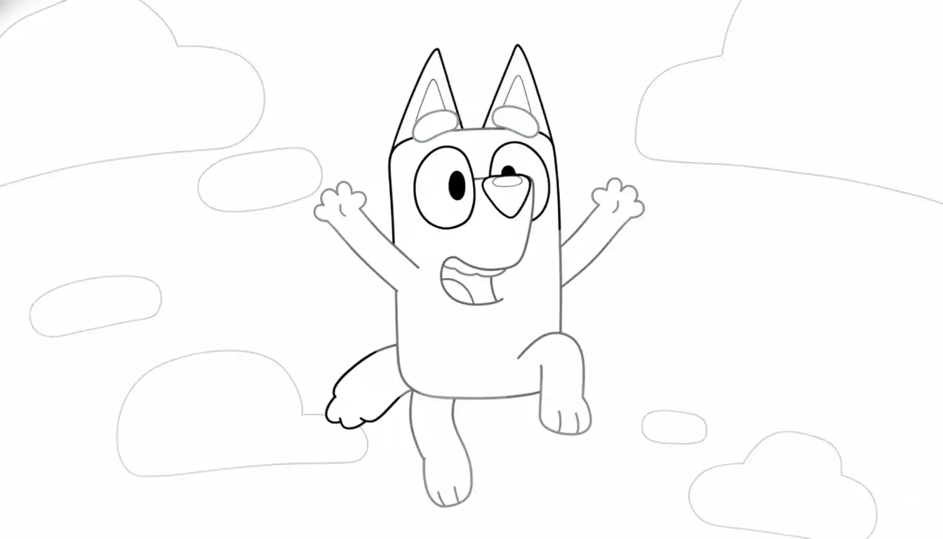 páginas para colorear de árboles Bluey gratis