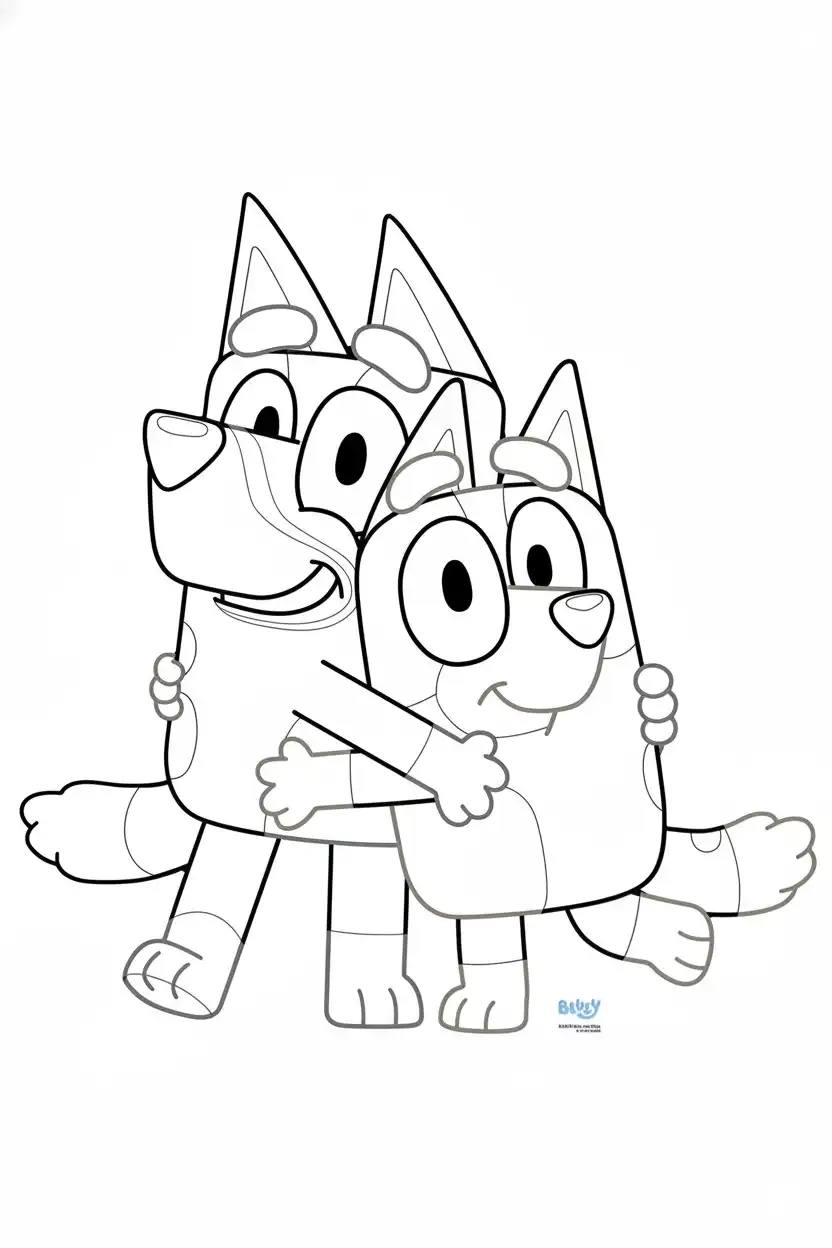 Bluey páginas para colorear para adultos 1