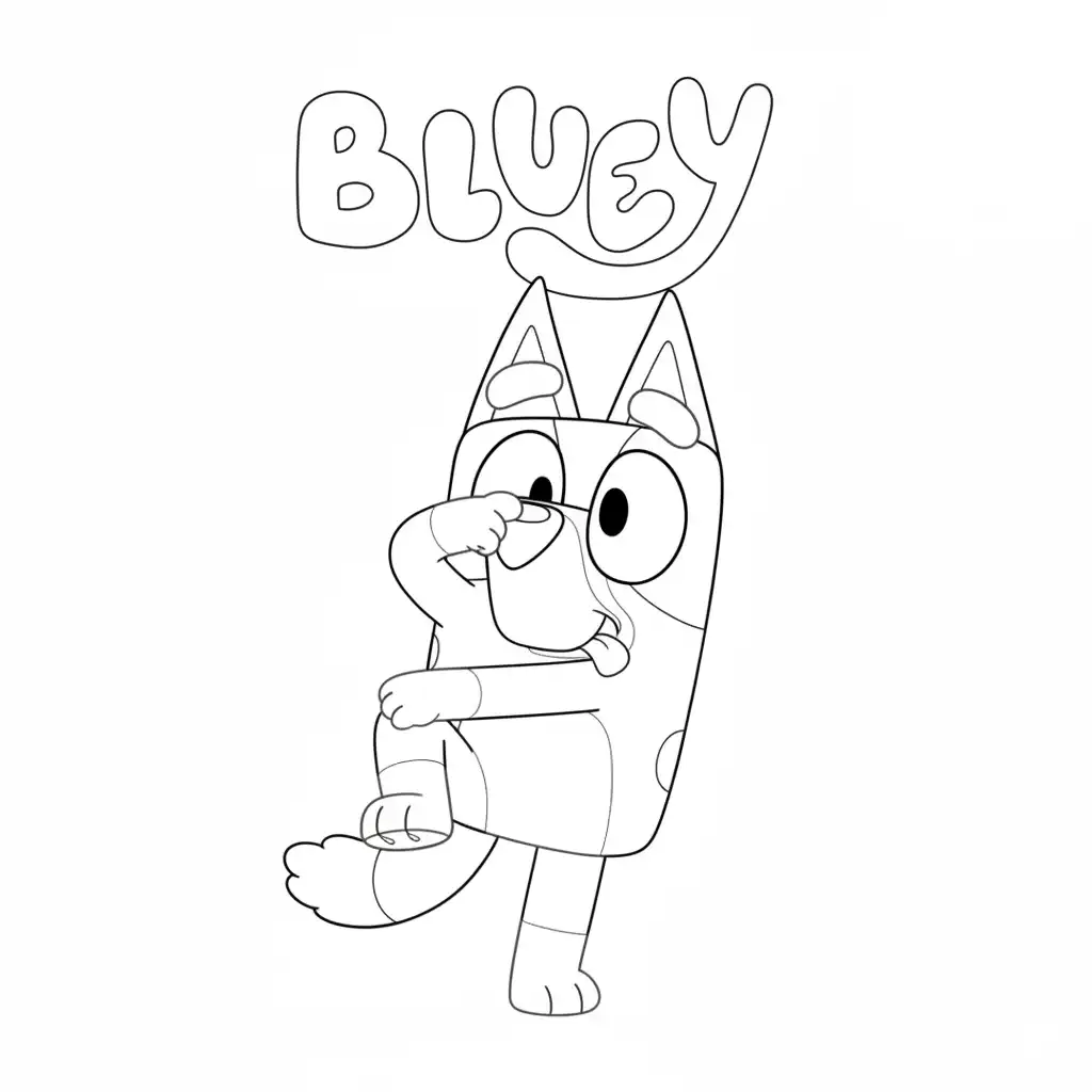 Bluey páginas para colorear para adultos fáciles