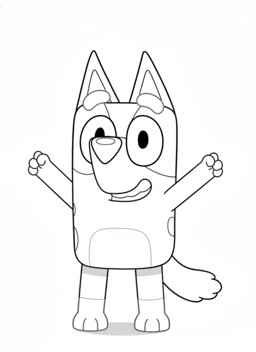 páginas para colorear detalladas de Bluey para adultos