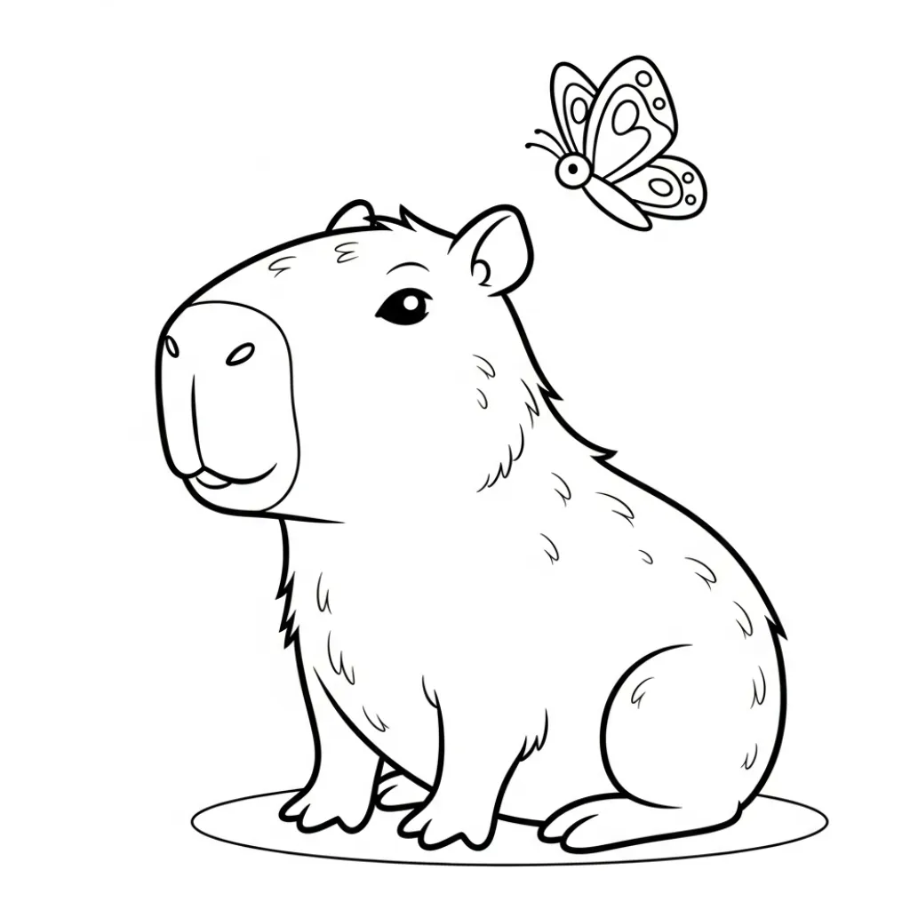 Capibara 2 dibujos para colorear Capibara