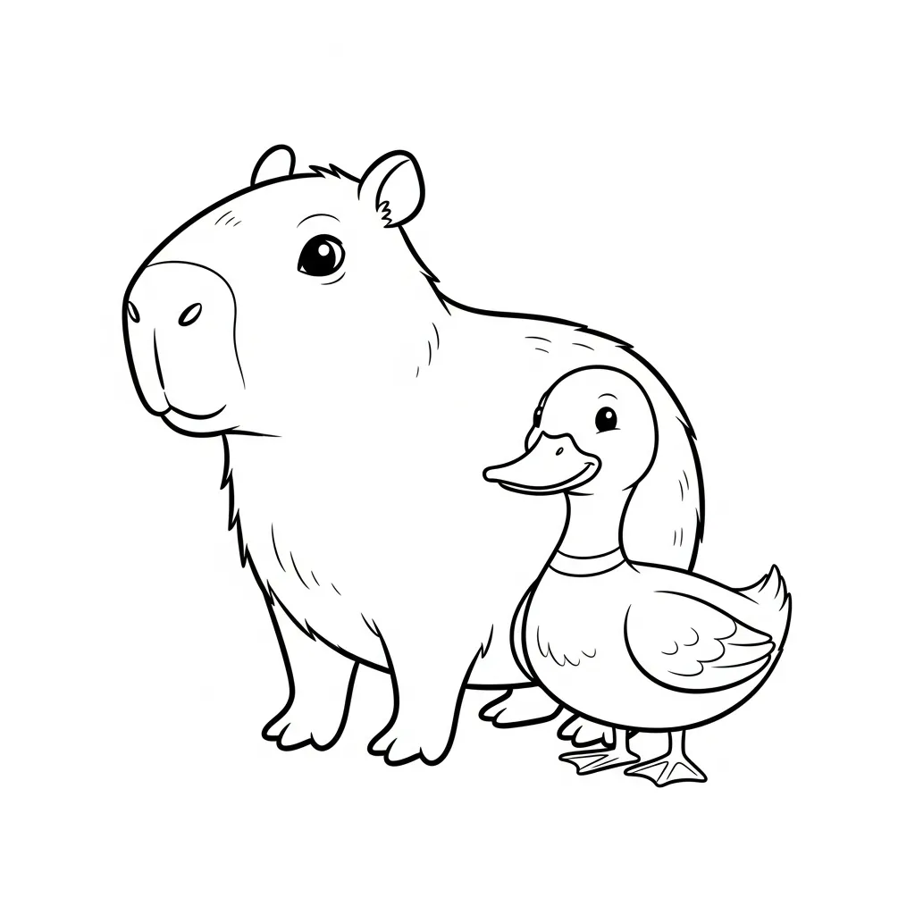 Capibara 11 Capibara páginas para colorear para adultos fáciles 1