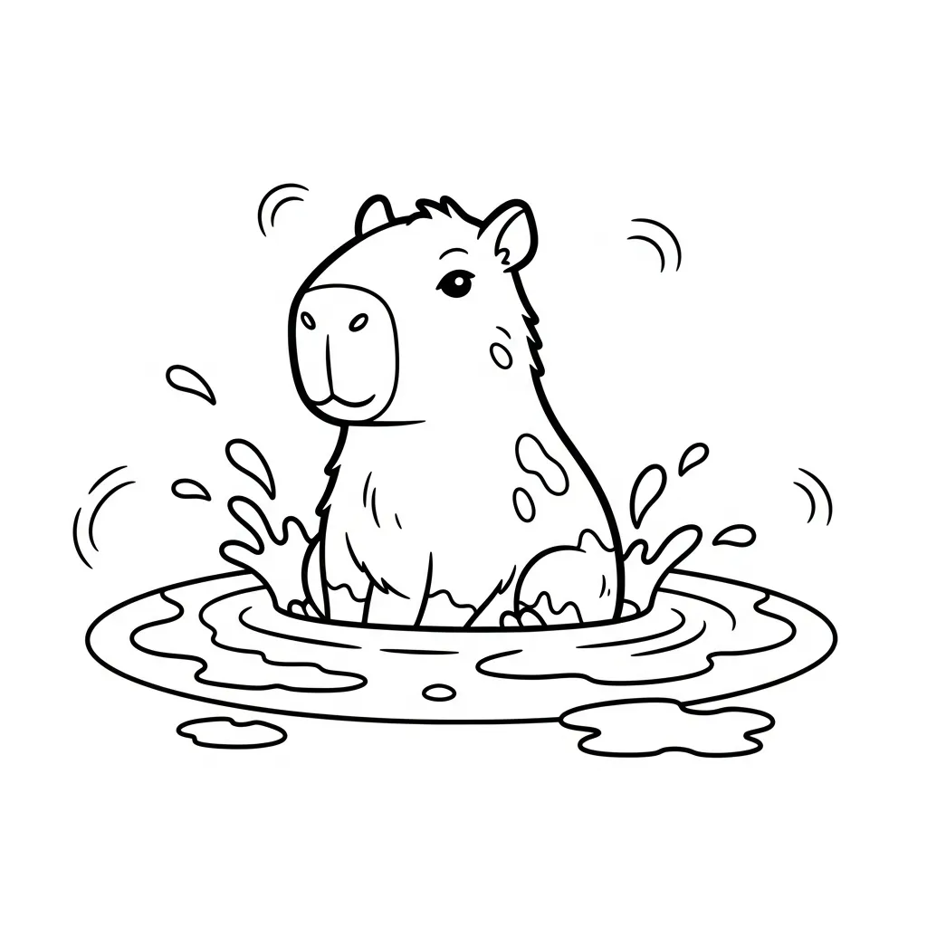 Capibara 12 páginas para colorear gratis Capibara para niños