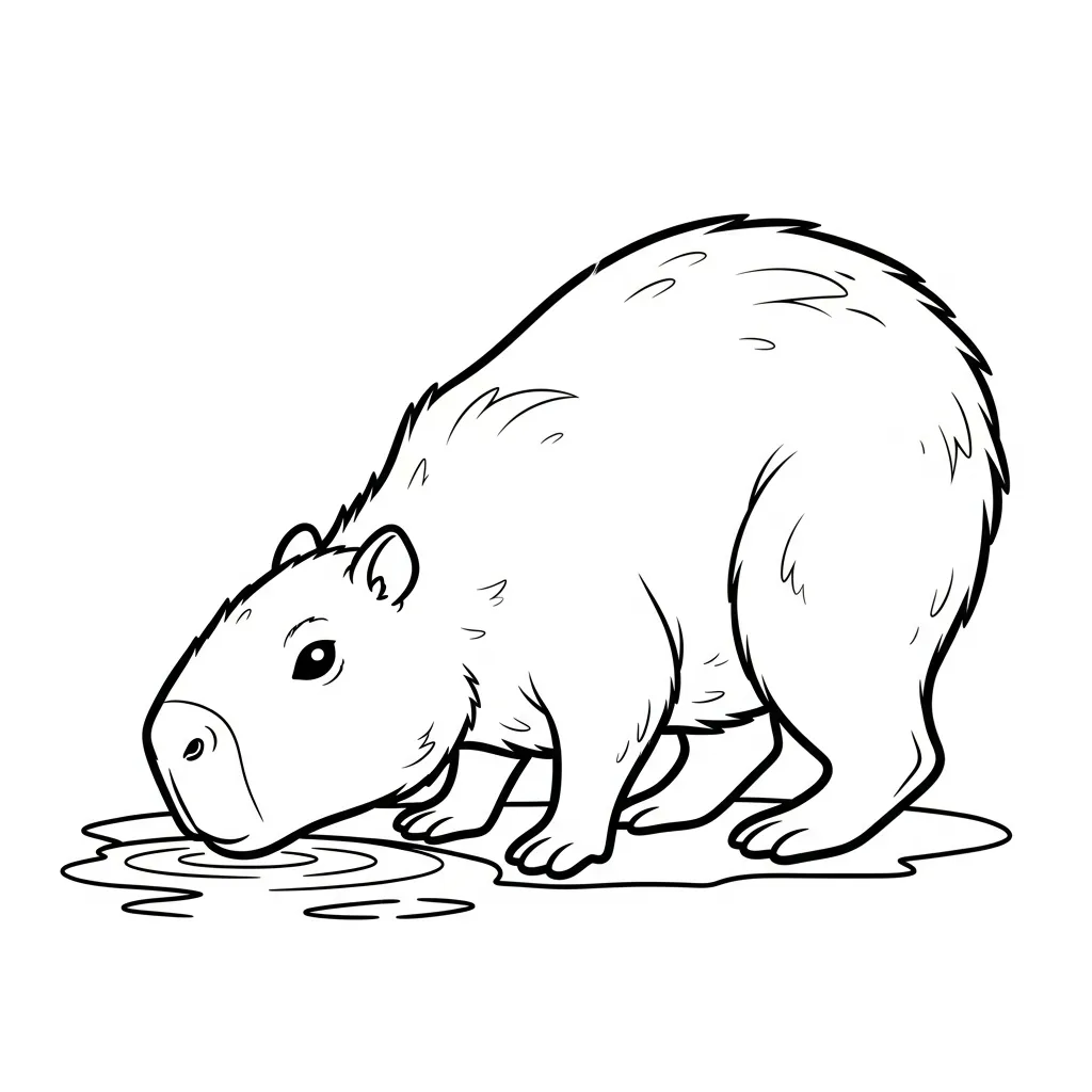 Capibara 4 páginas para colorear imprimibles gratis Capibara