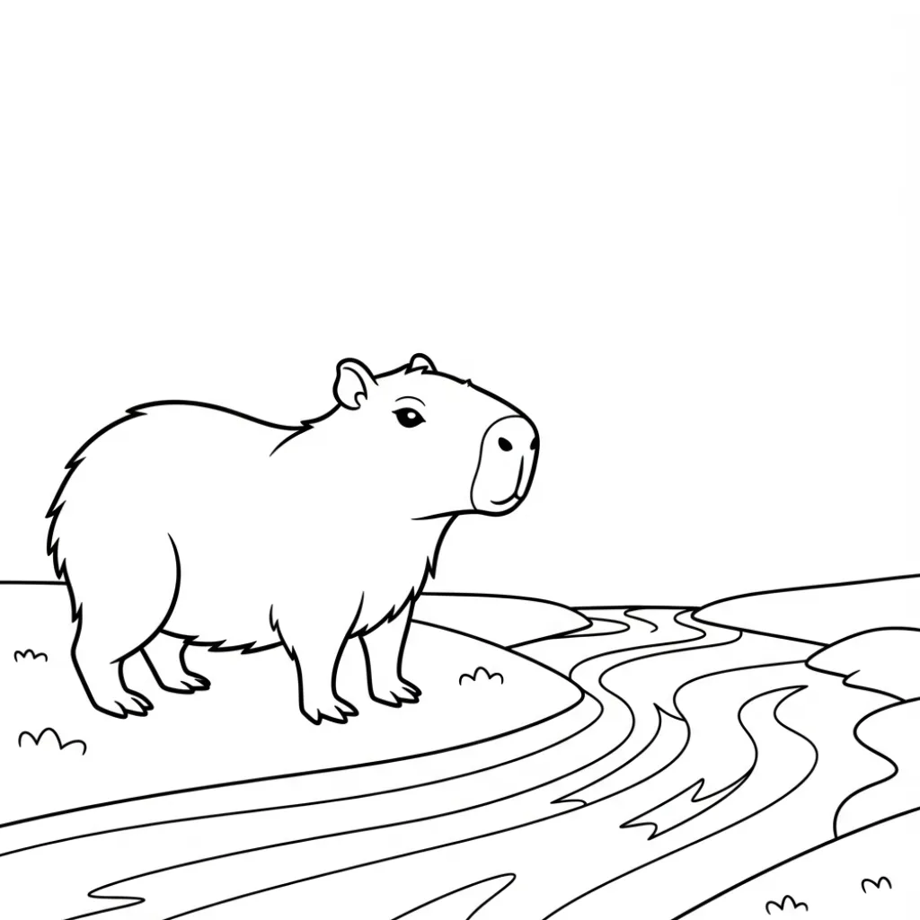 Capibara 5 colorear páginas de Capibara
