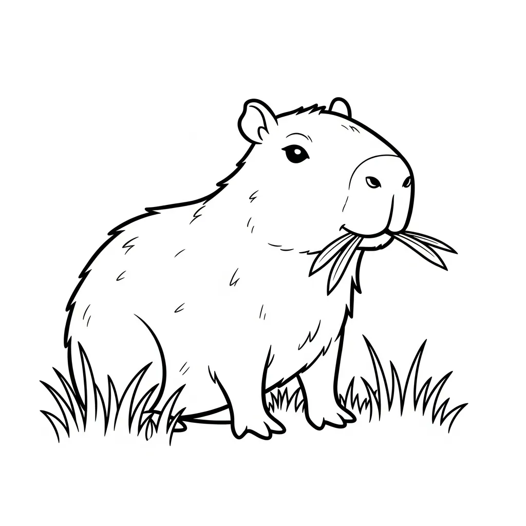 Capibara 6 páginas para colorear Capibara gratis
