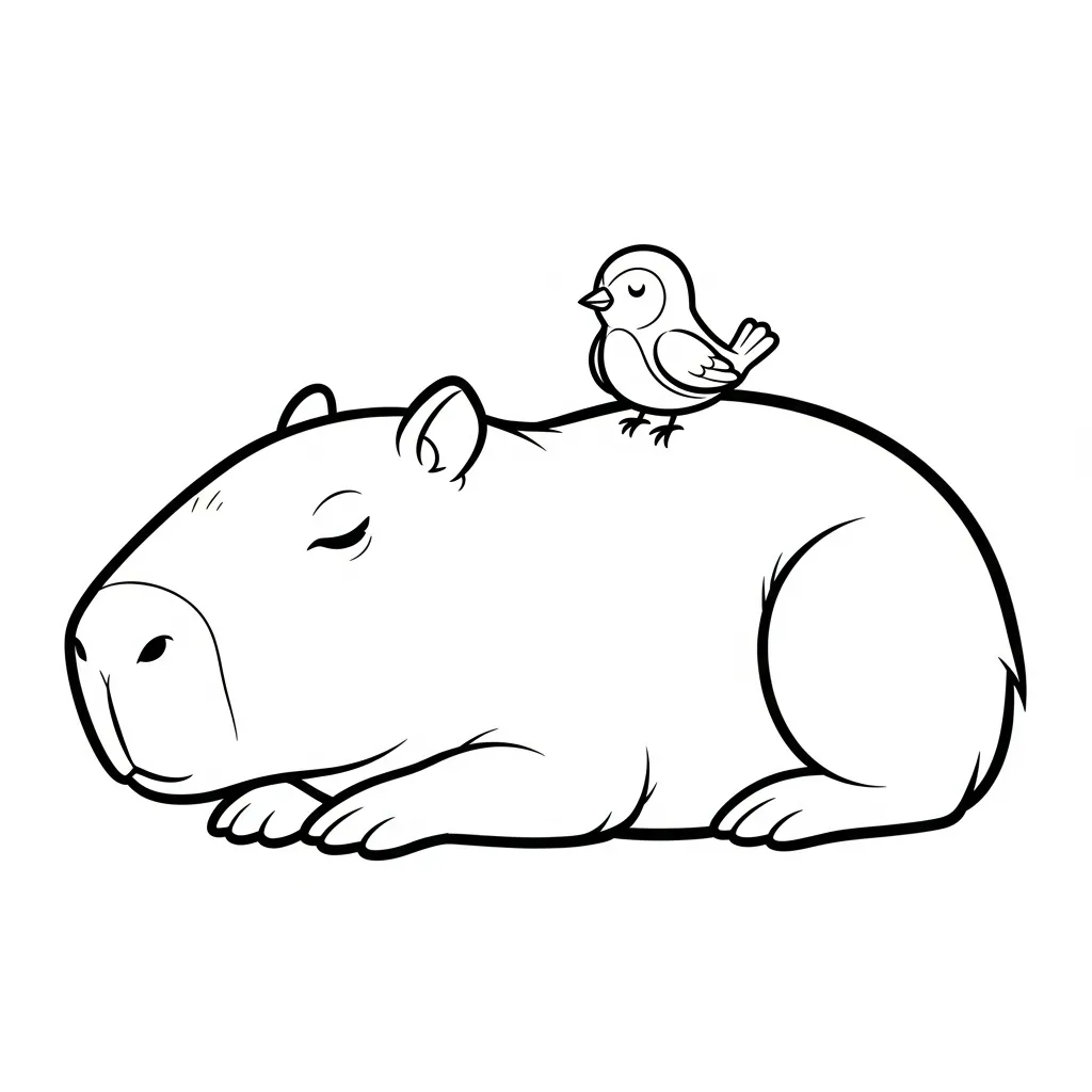 Capibara 8 páginas para colorear Capibara imprimibles