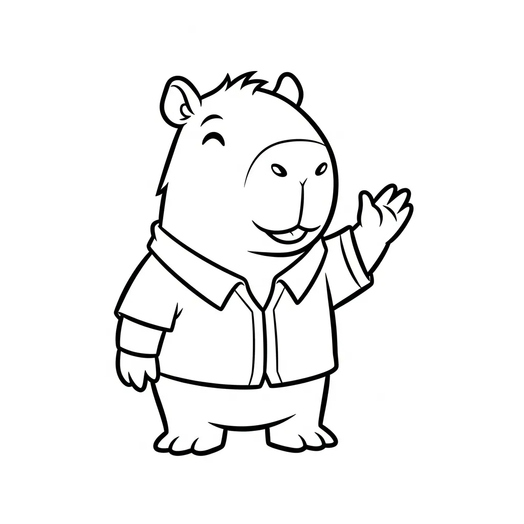 Capibara 10 páginas para colorear fáciles de Capibara