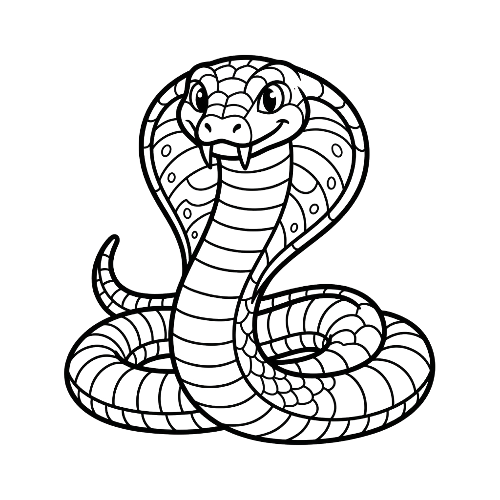 Cobra 5 páginas para colorear para niños Cobra