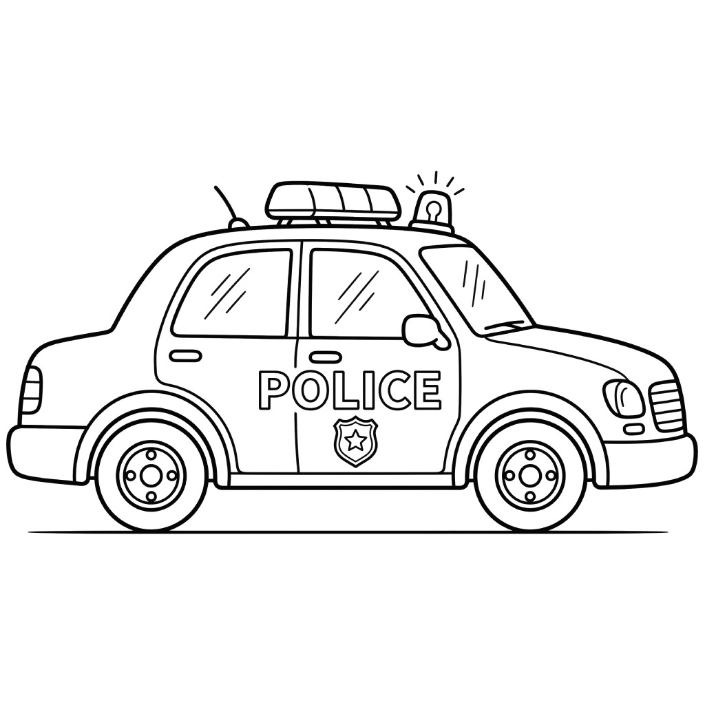 páginas para colorear para imprimir gratis Coche de Policía 1