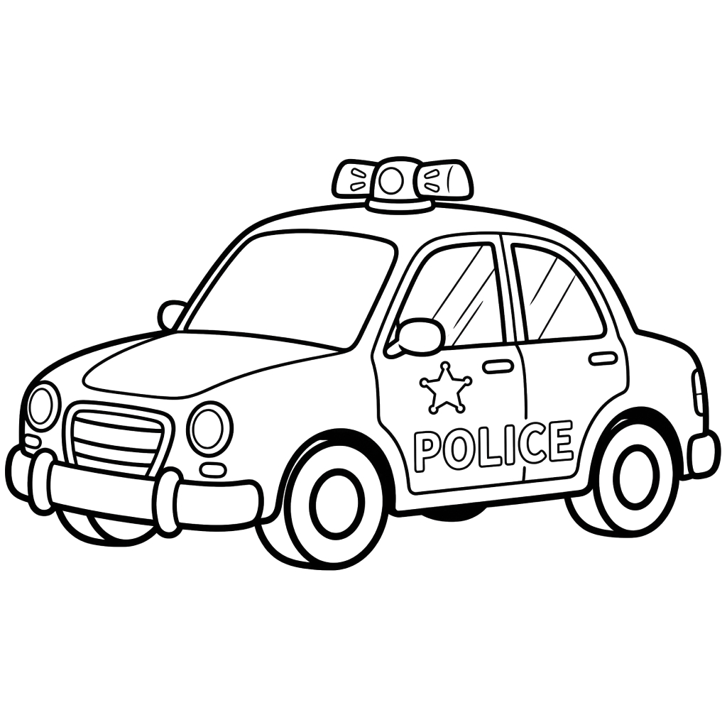 páginas para colorear para imprimir gratis Coche de Policía